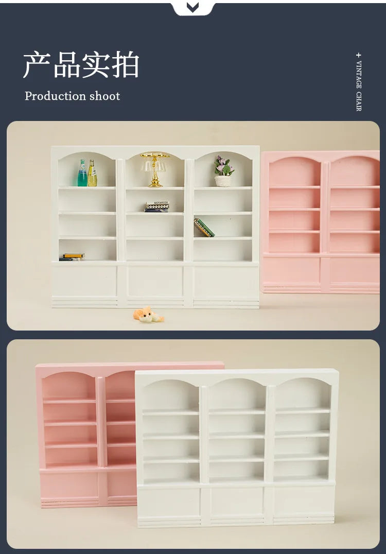 1:12 Scale Triple Bookshelf — angled close-up