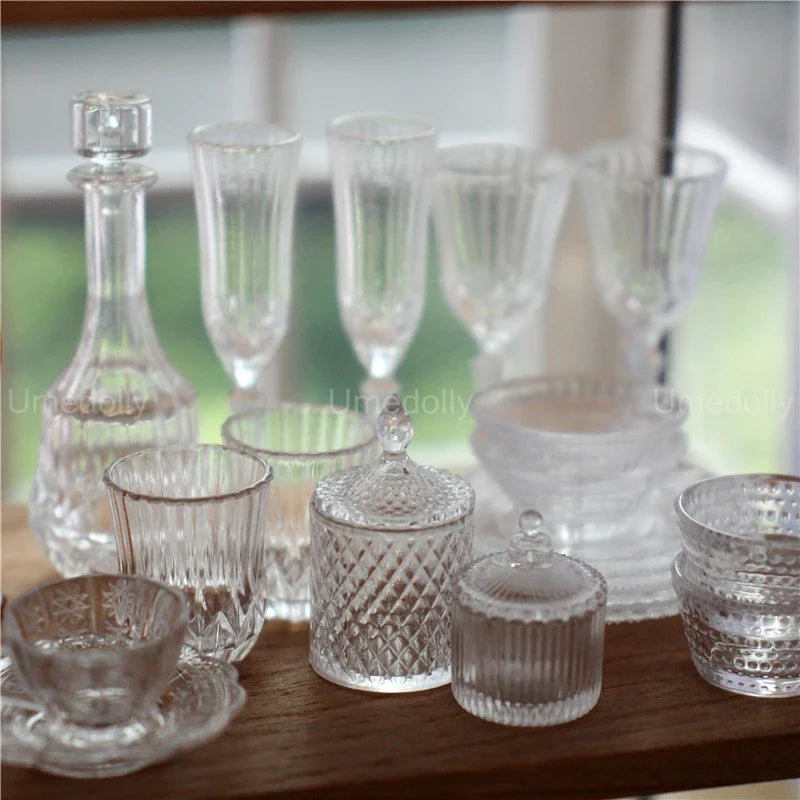 Dollhouse Glassware Set 1:6 — front angle