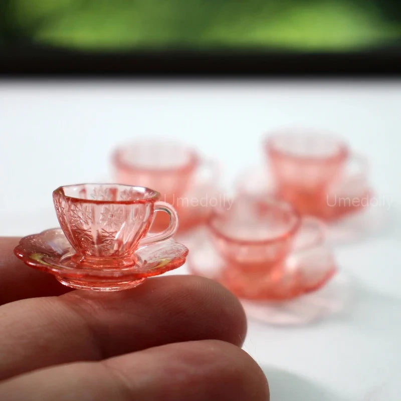 Dollhouse Glassware Set 1:6 — angled close-up