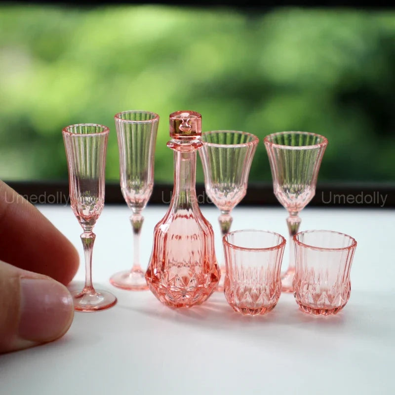 Dollhouse Glassware Set 1:6 — front angle