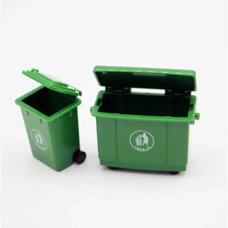 1:6 Scale Garbage Bin with Wheels & Lid — scene view