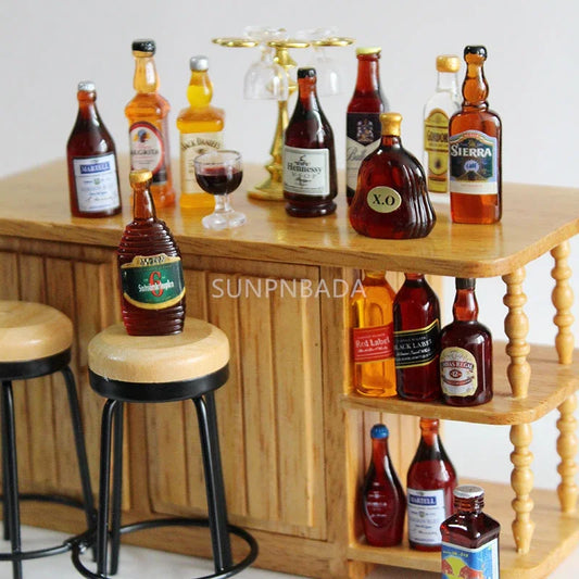 Scale Wine Whisky Bottle Bjd DIY Miniature House Kit — main view