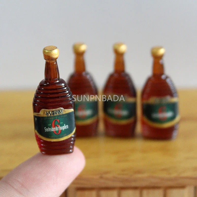 Scale Wine Whisky Bottle Bjd DIY Miniature House Kit — angled close-up