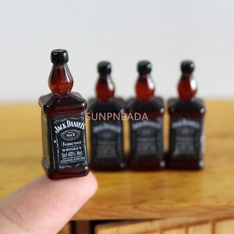 Scale Wine Whisky Bottle Bjd DIY Miniature House Kit — front angle