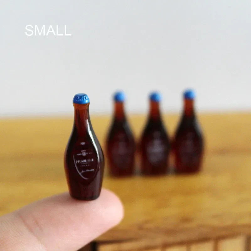 Scale Wine Whisky Bottle Bjd DIY Miniature House Kit — detalied side view