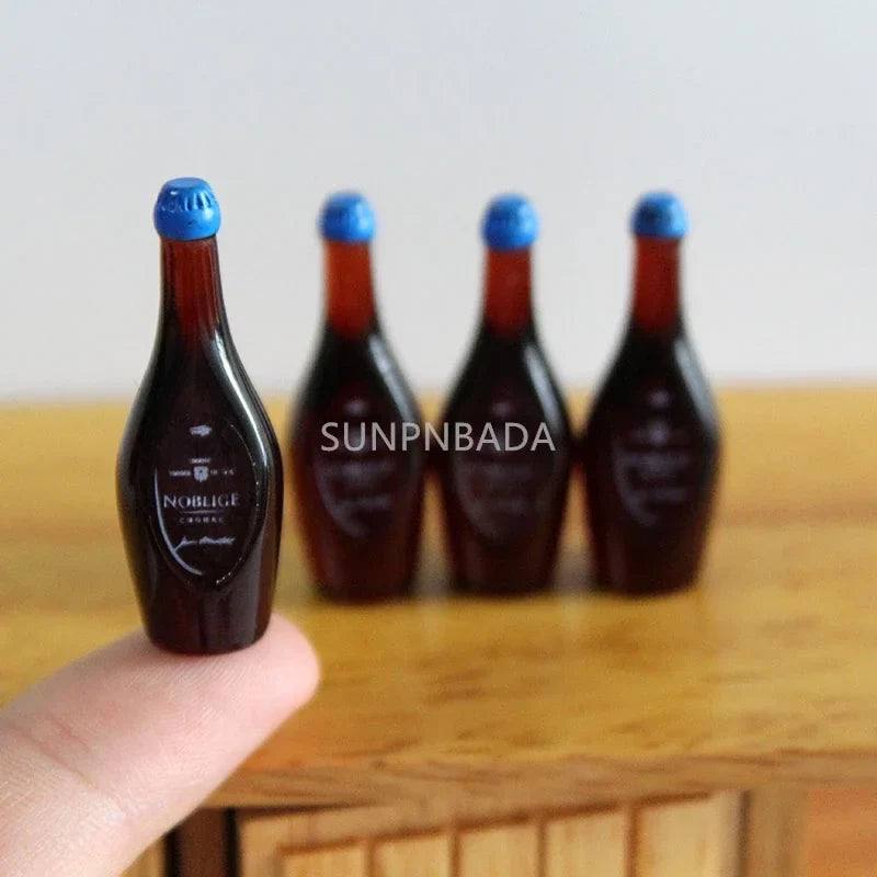 Scale Wine Whisky Bottle Bjd DIY Miniature House Kit — open display view