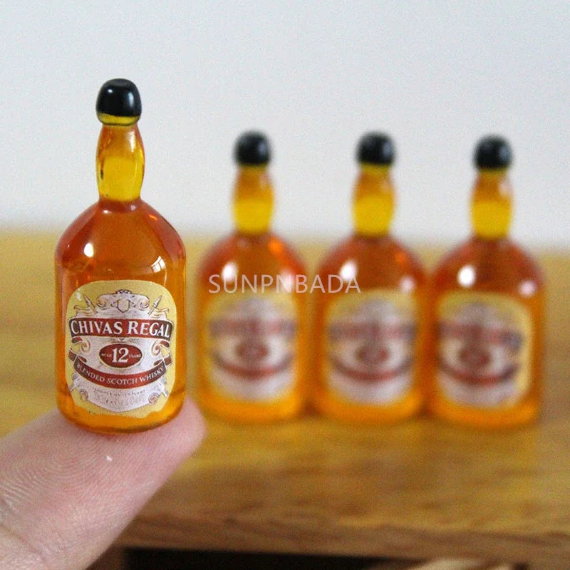 Scale Wine Whisky Bottle Bjd DIY Miniature House Kit — front angle