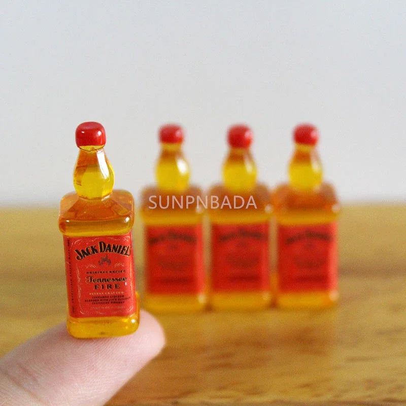 Scale Wine Whisky Bottle Bjd DIY Miniature House Kit — box and pieces