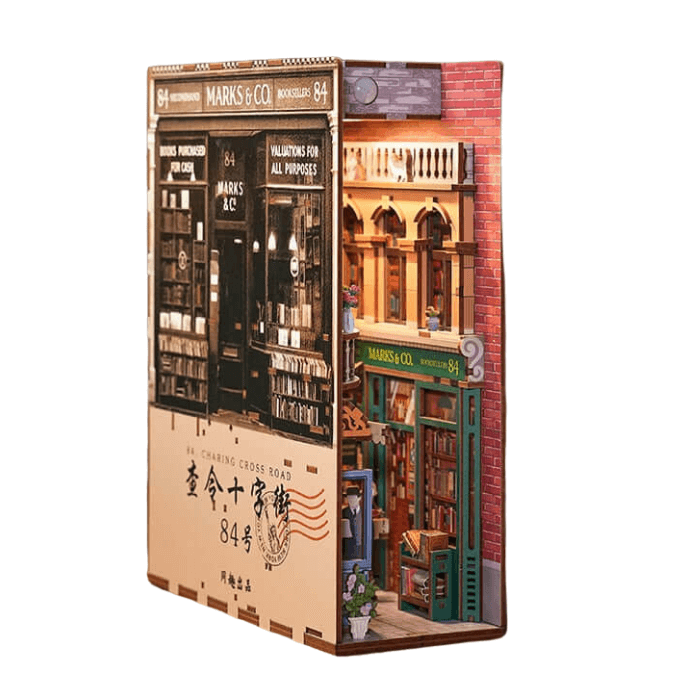 84 Charing Cross Street DIY Book Nook Kit — detalied side view