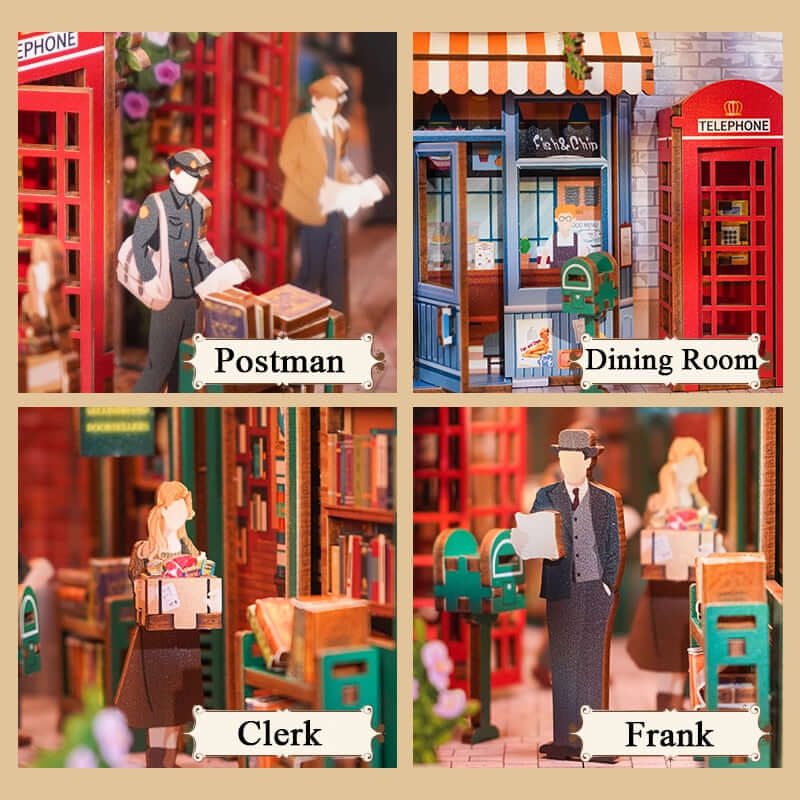 84 Charing Cross Street DIY Book Nook Kit — scene view