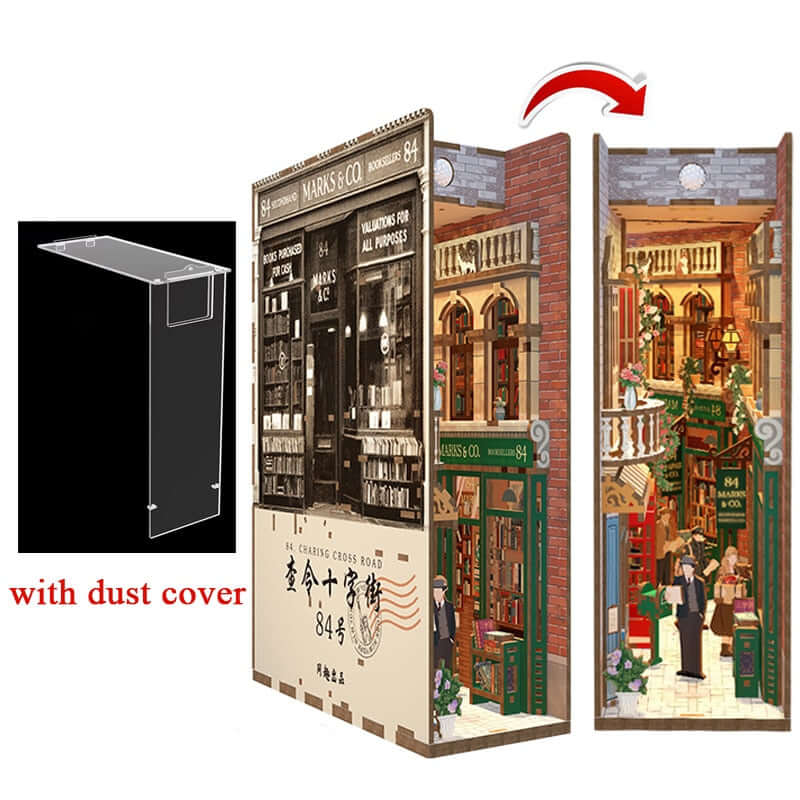 84 Charing Cross Street DIY Book Nook Kit — box and pieces