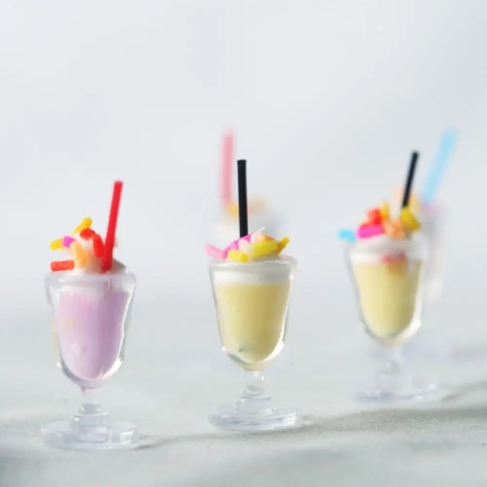 8pcs Mini Ice Cream Cups for Dollhouse Decor — open display view