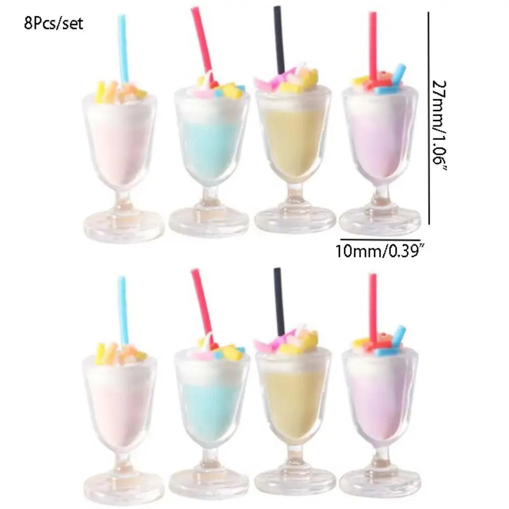 8pcs Mini Ice Cream Cups for Dollhouse Decor — scene view