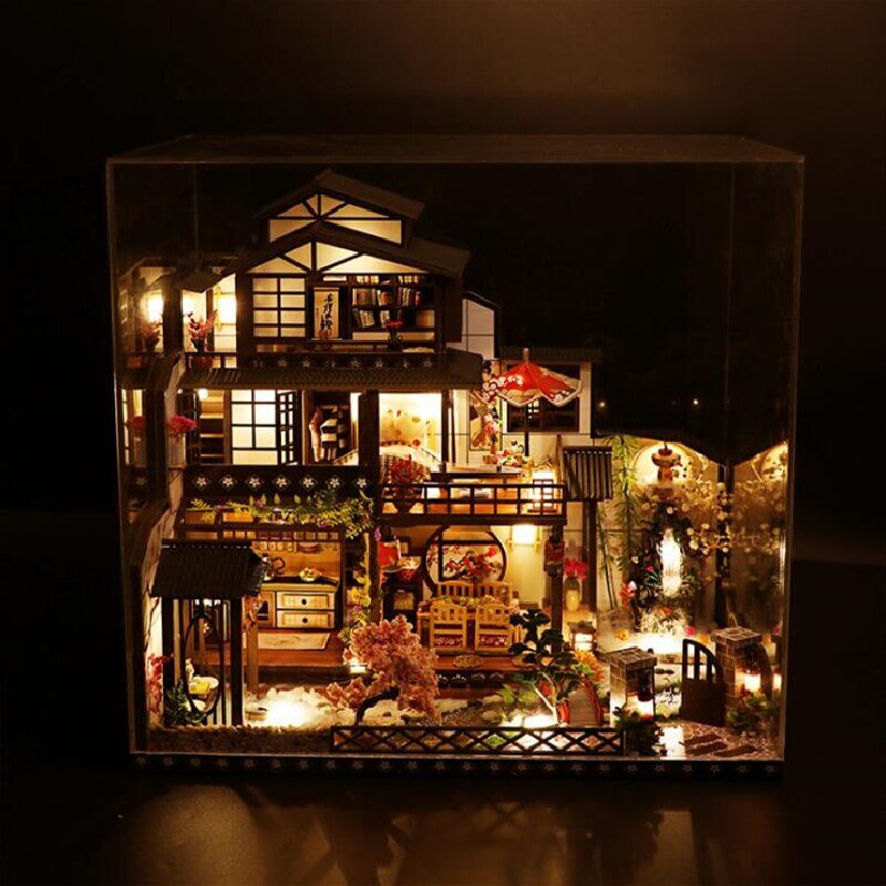 Ancient Capital Mochizuki DIY Dollhouse Kit — open display view