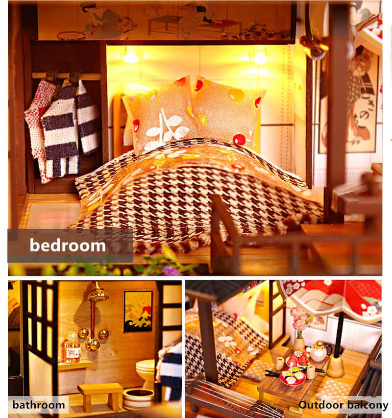 Ancient Capital Mochizuki DIY Dollhouse Kit — box and pieces
