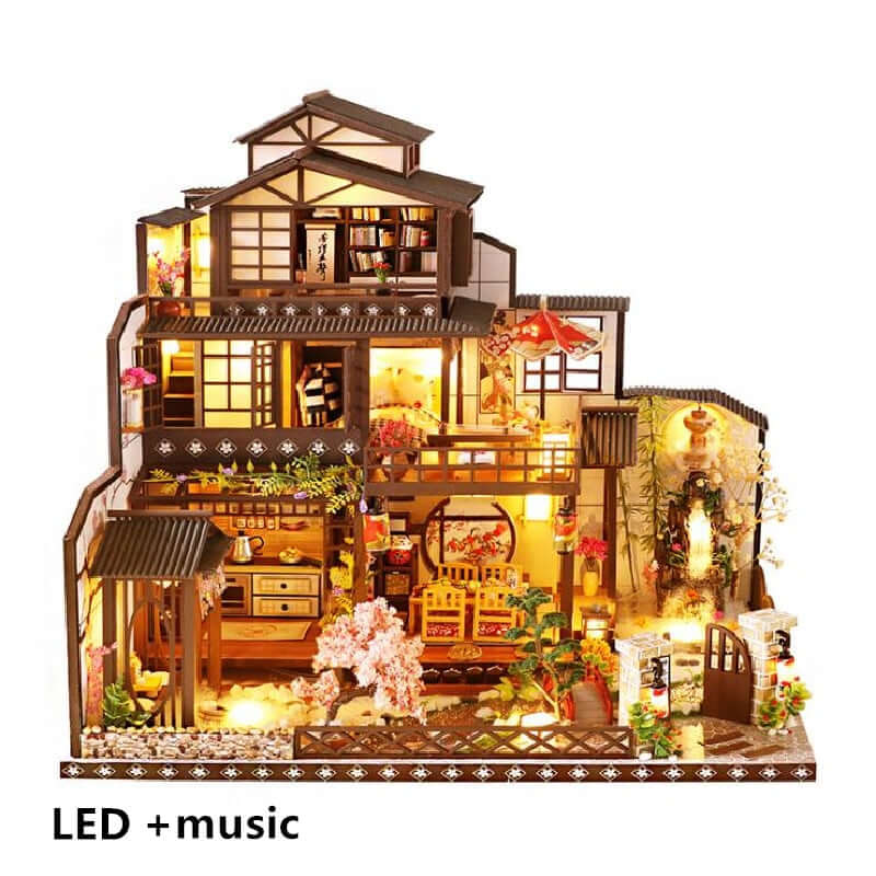 Ancient Capital Mochizuki DIY Dollhouse Kit — open display view