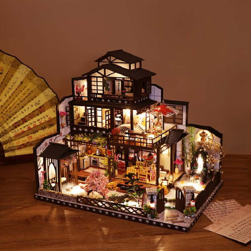 Ancient Capital Mochizuki DIY Dollhouse Kit — angled close-up