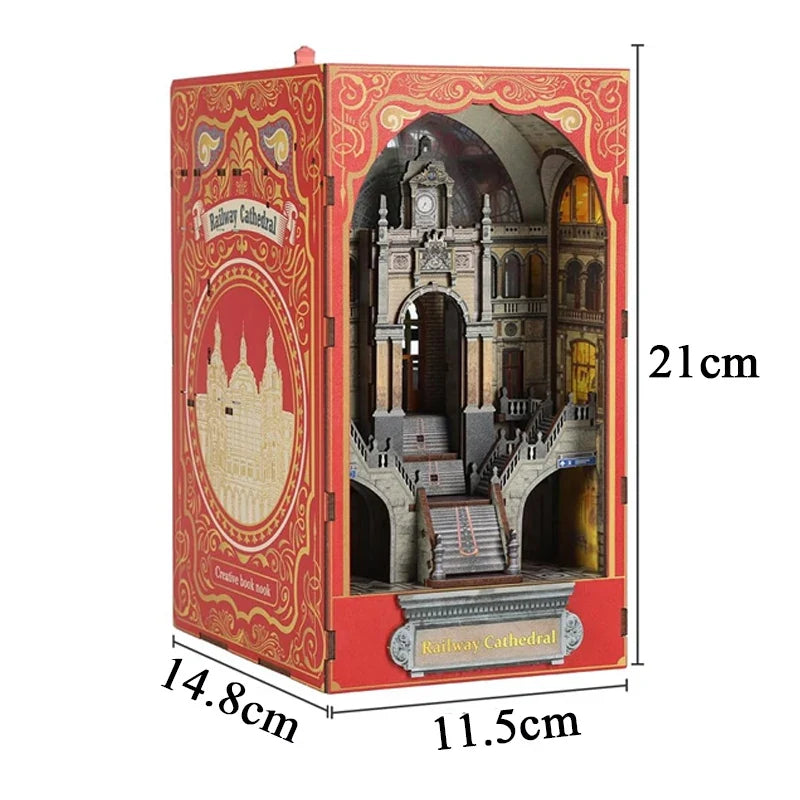 Antwerp Railway Cathedral DIY Book Nook Kit — scene view