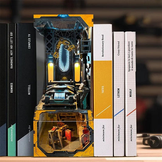 Automobile Workshop DIY Book Nook Kit — detalied side view