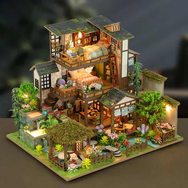 Bamboo Courtyard Miniature Kit — open display view