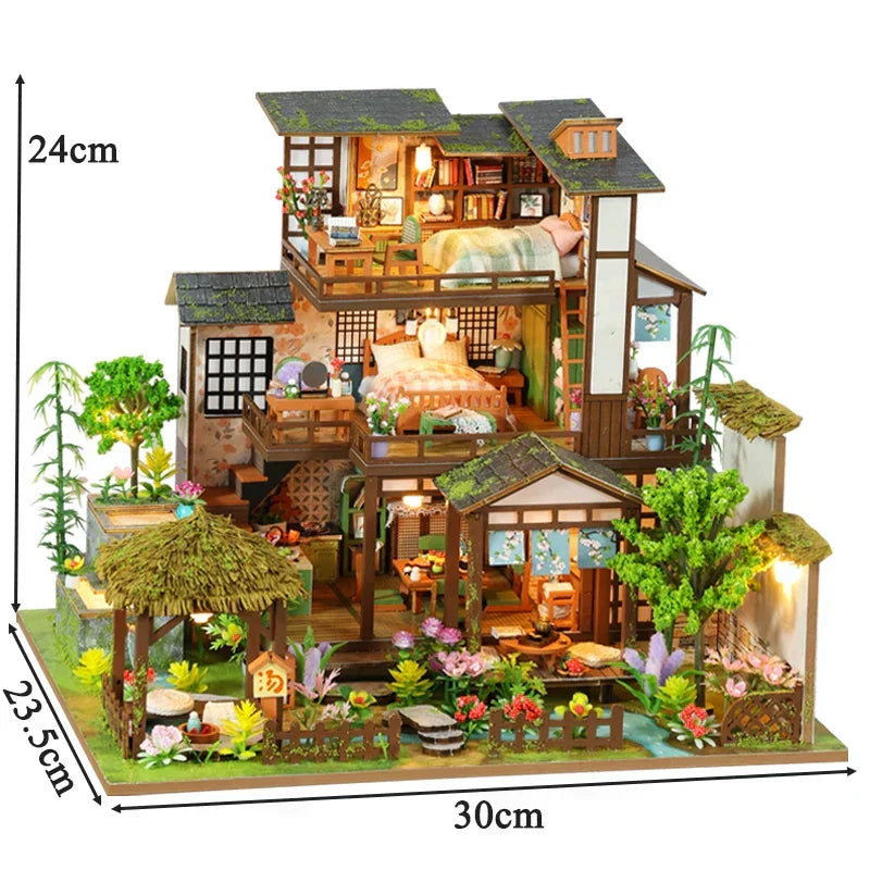 Bamboo Courtyard Miniature Kit — box and pieces