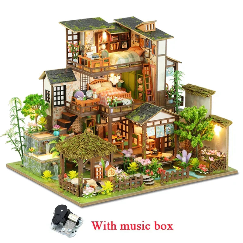 Bamboo Courtyard Miniature Kit — open display view