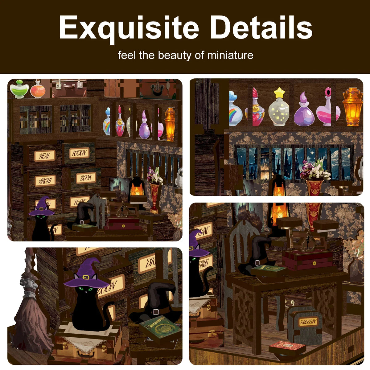 Book Lane DIY Miniature House Kit — front angle
