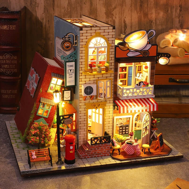 Only Book Nook DIY Miniature House Kit — scene view