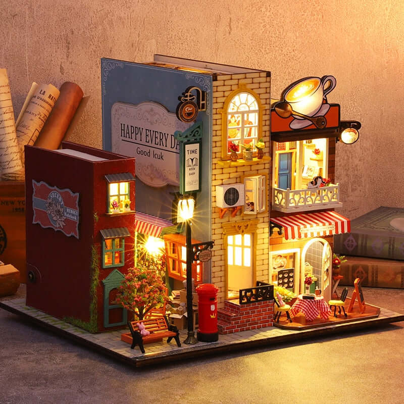 Only Book Nook DIY Miniature House Kit — detalied side view