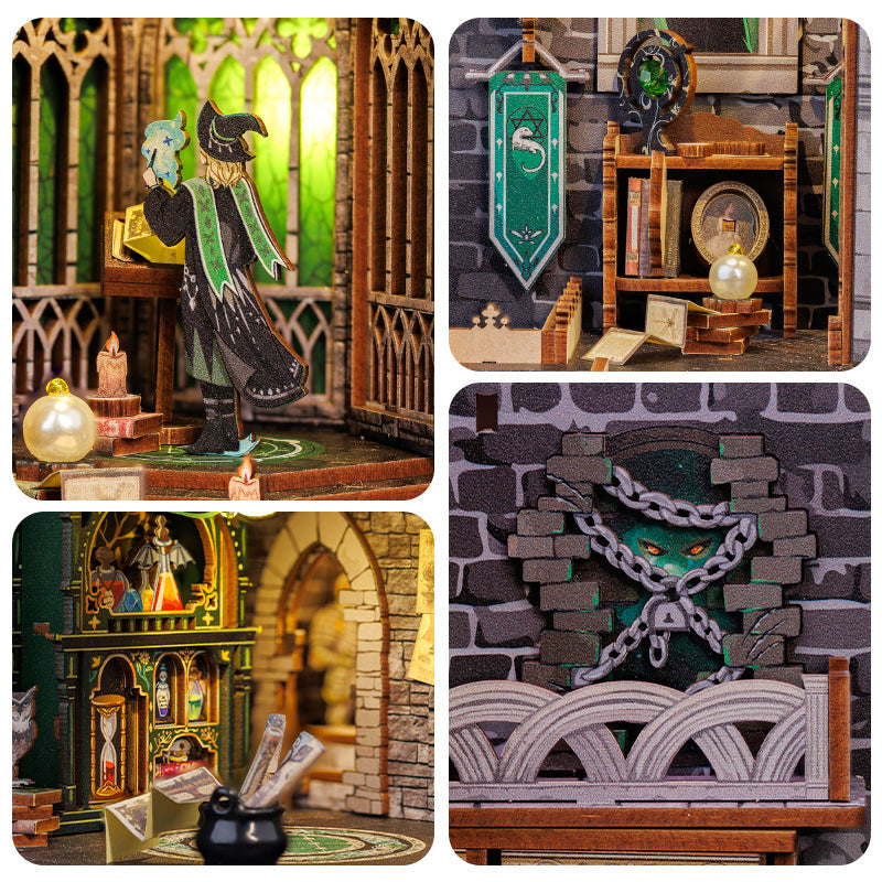 Darkness Common Room Book Nook — angled close-up