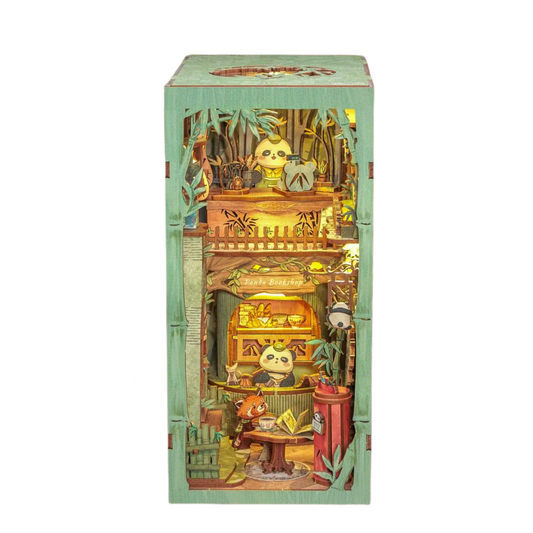 Cutebee Panda Bookshop DIY Book Nook Kit — detalied side view