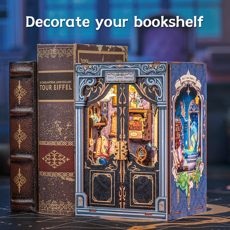 Cutebee Soul Travel Agency DIY Book Nook Kit — scene view