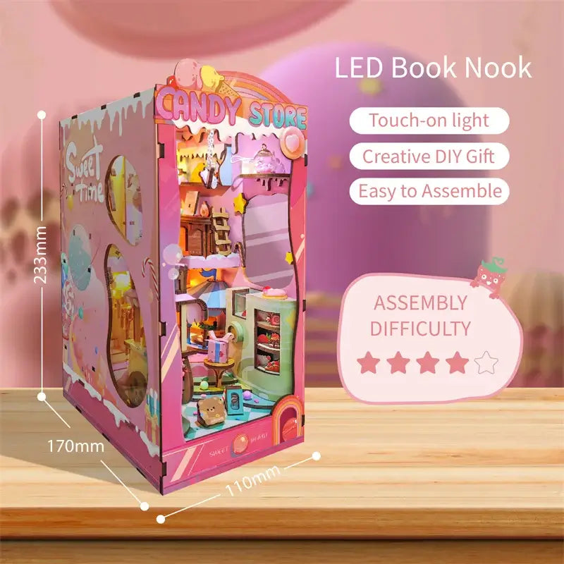 Candy Store DIY Book Nook Kit — box and pieces