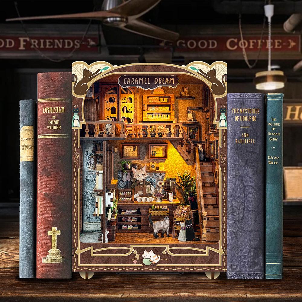 Caramel Dreams Cat Cafe DIY Book Nook Kit — main view