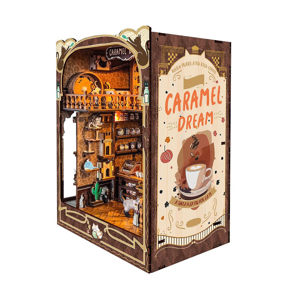 Caramel Dreams Cat Cafe DIY Book Nook Kit — main view