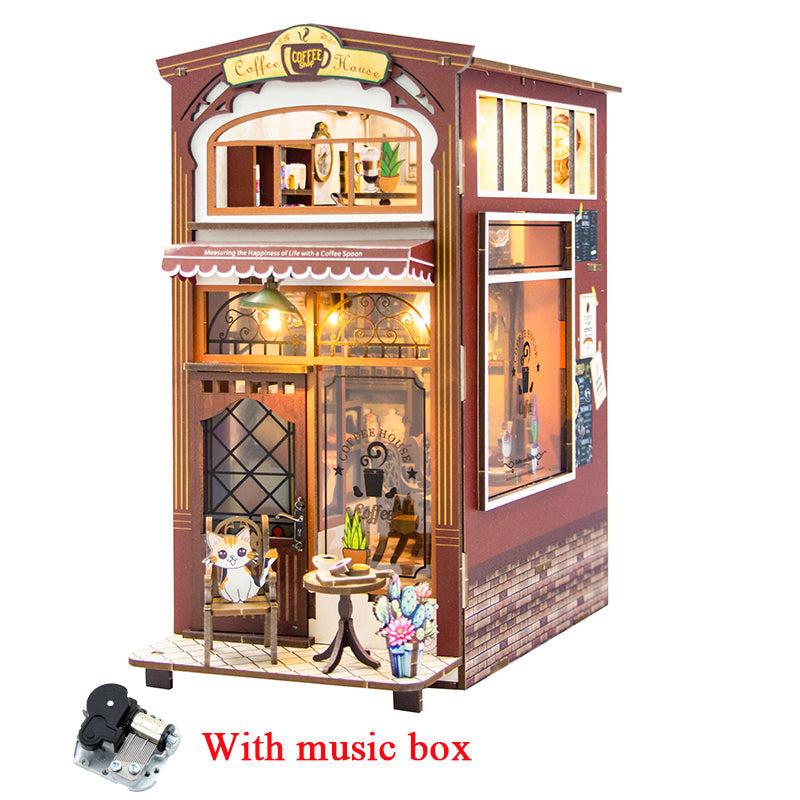 Cat Coffee House DIY Book Nook Kit — box and pieces