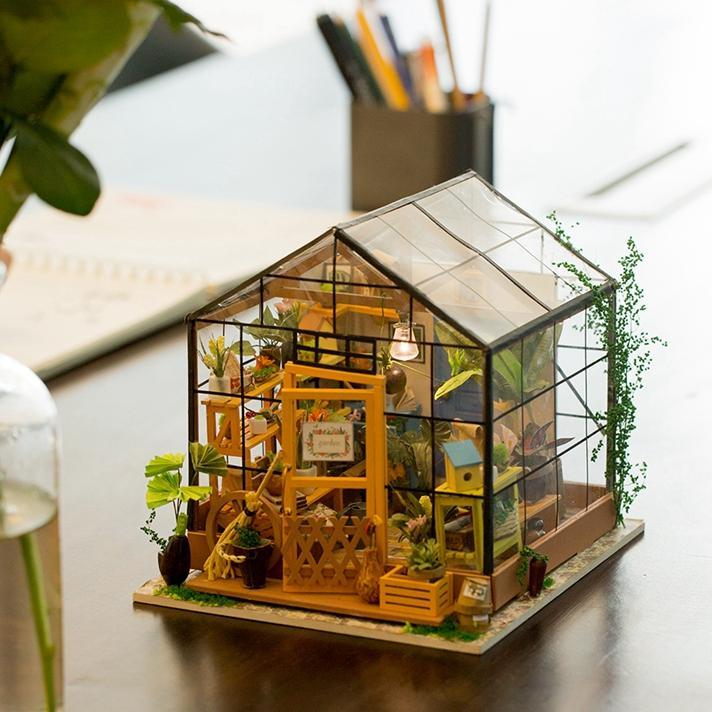 Cathys Flower Robotime DIY House Kit — open display view