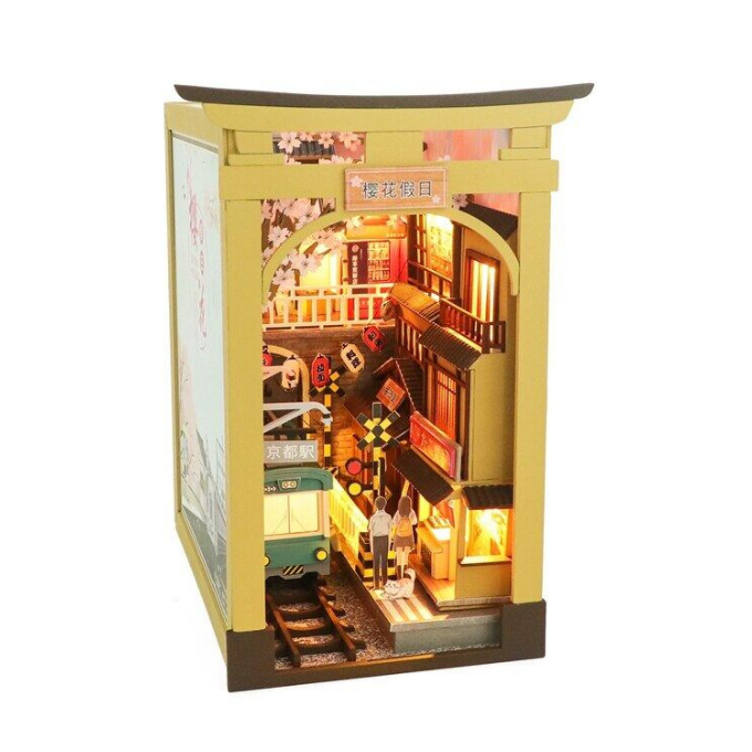 Cherry Blossom Station Book Nook — detalied side view