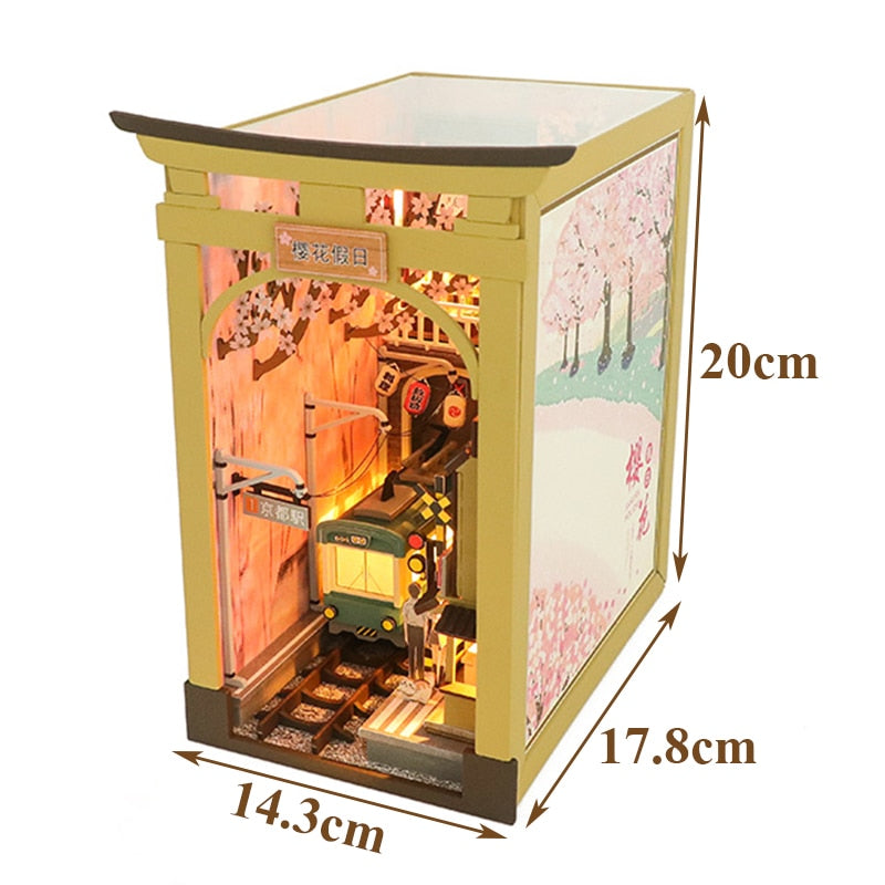 Cherry Blossom Station Book Nook — box and pieces