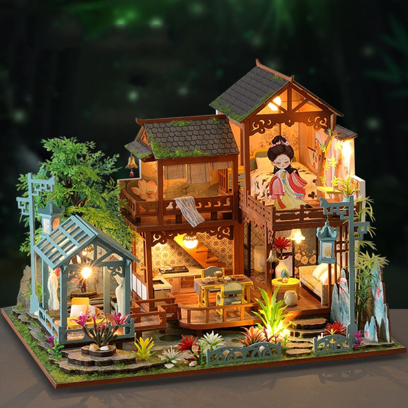 music cover DIY Miniature House Kit — detalied side view