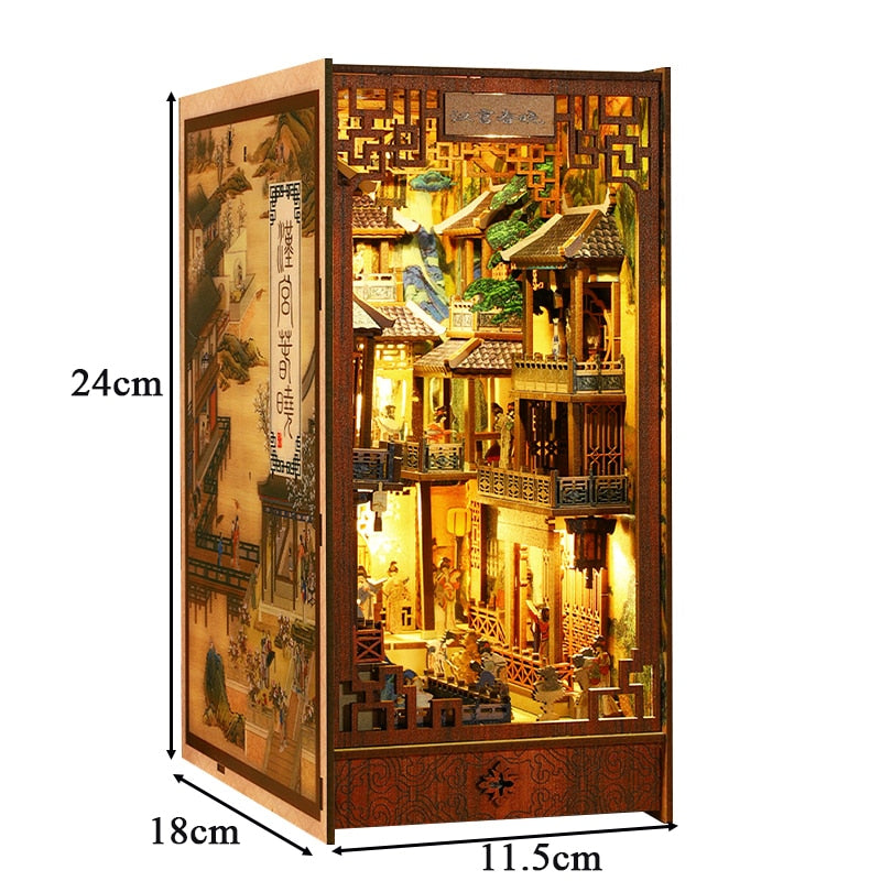 Chinese Ancient Town DIY Book Nook Kit — front angle