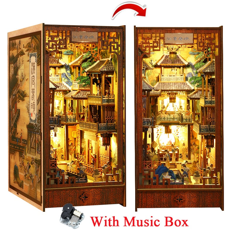 Chinese Ancient Town DIY Book Nook Kit — scene view