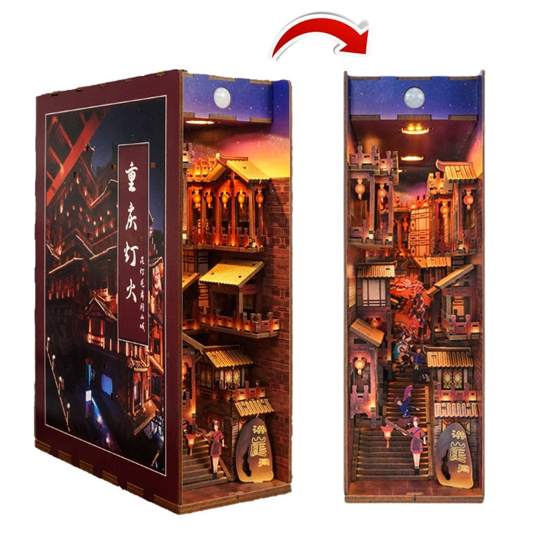 Chinese City Building DIY Book Nook Kit — front angle