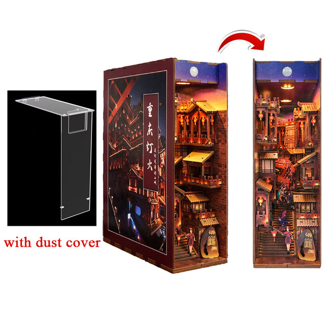 Chinese City Building DIY Book Nook Kit — box and pieces