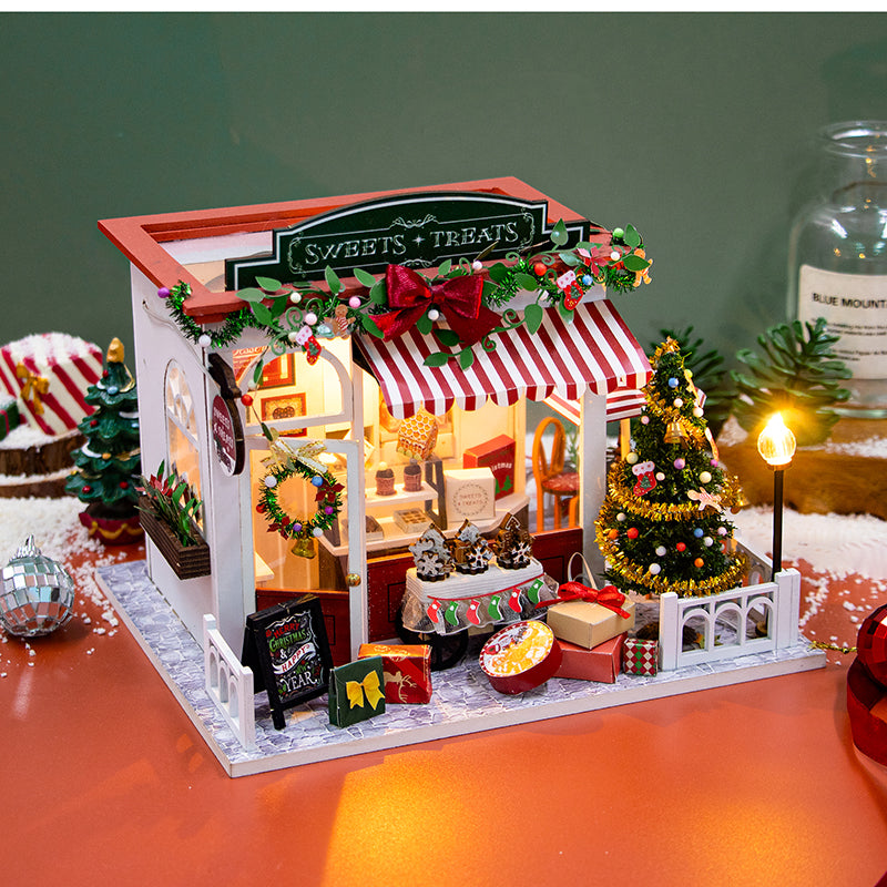 Christmas Sweets Shop Miniature Kit — front angle