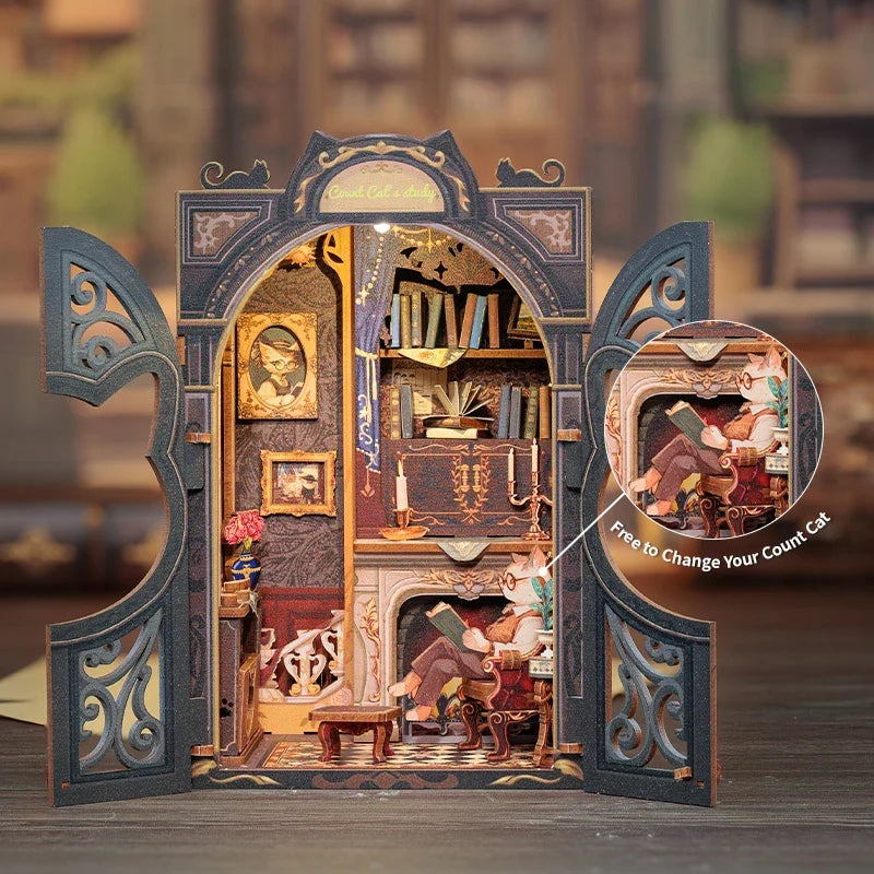 Count Cat's Study Book Nook Kit — main view