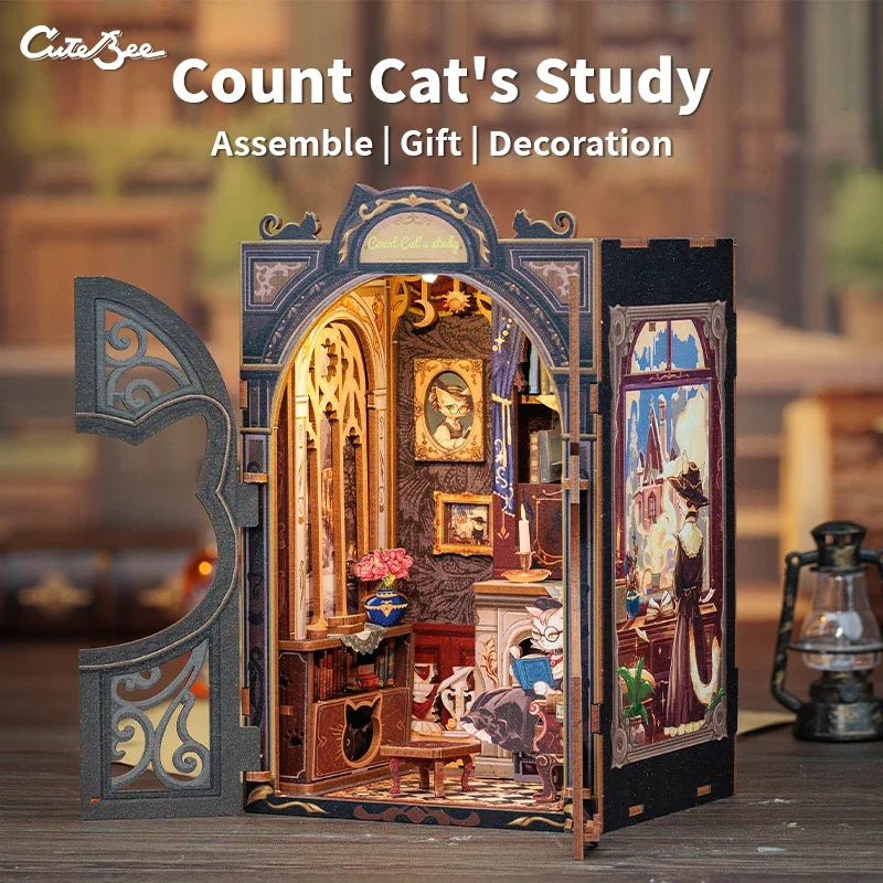 Count Cat's Study Book Nook Kit — main view