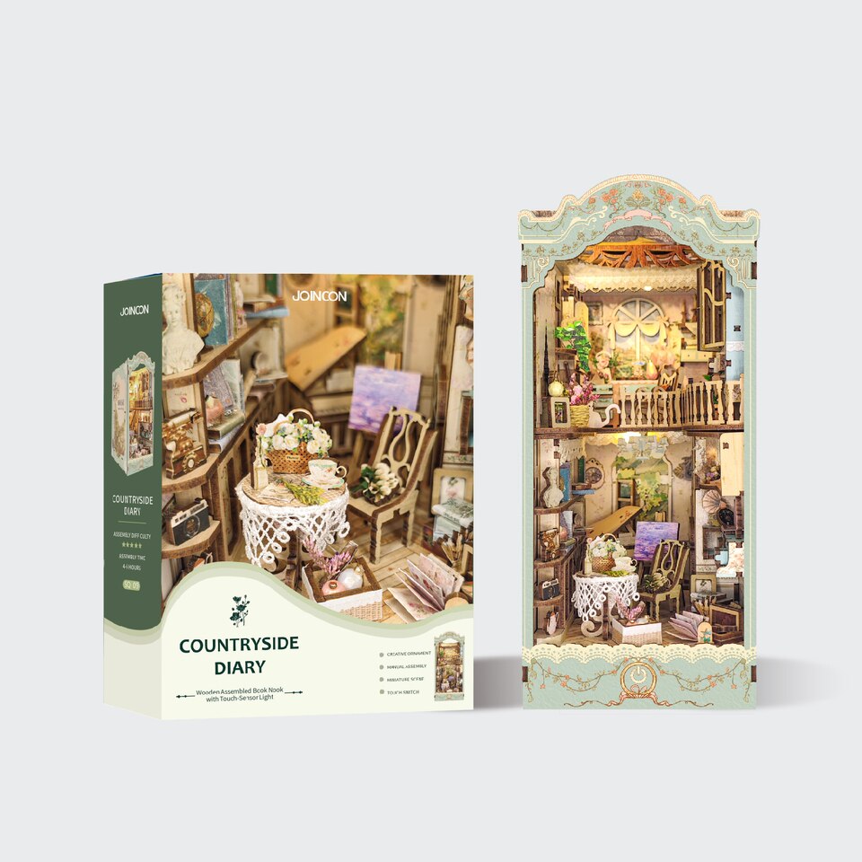 Countryside Diary DIY Book Nook Kit — box and pieces
