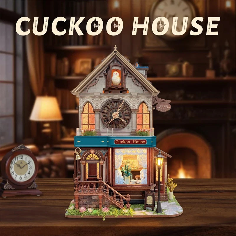 Cuckoo House DIY Miniature Kit — open display view