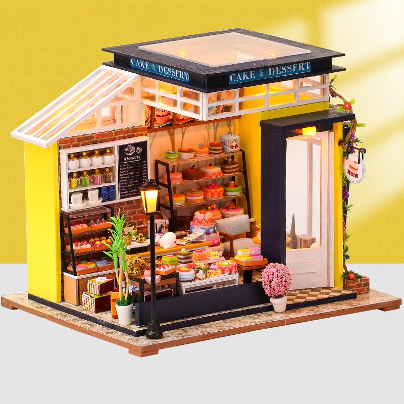 Cutebee Cake House DIY Dollhouse Kit — angled close-up